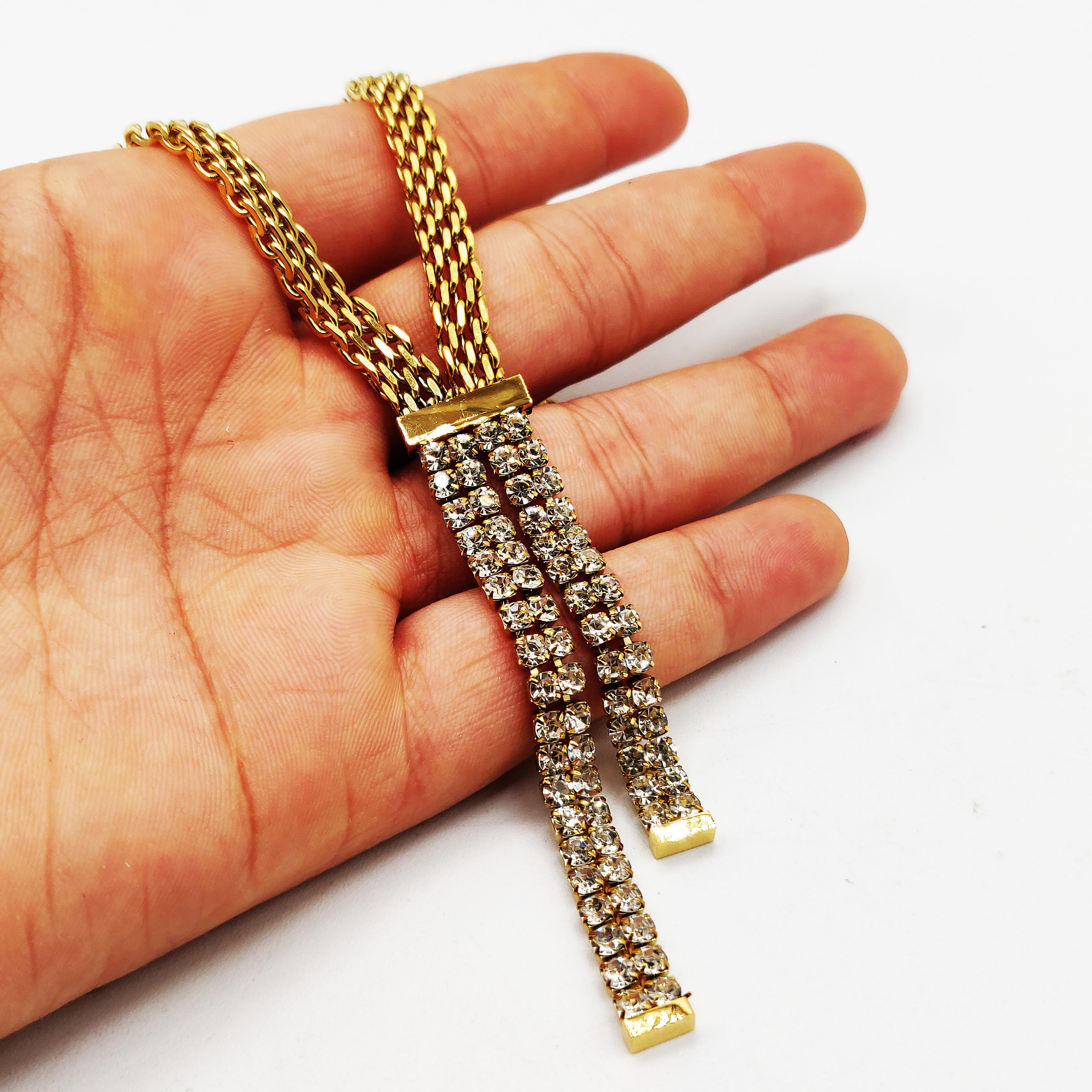 Collier Maille Pendentifs Cristaux Luxe