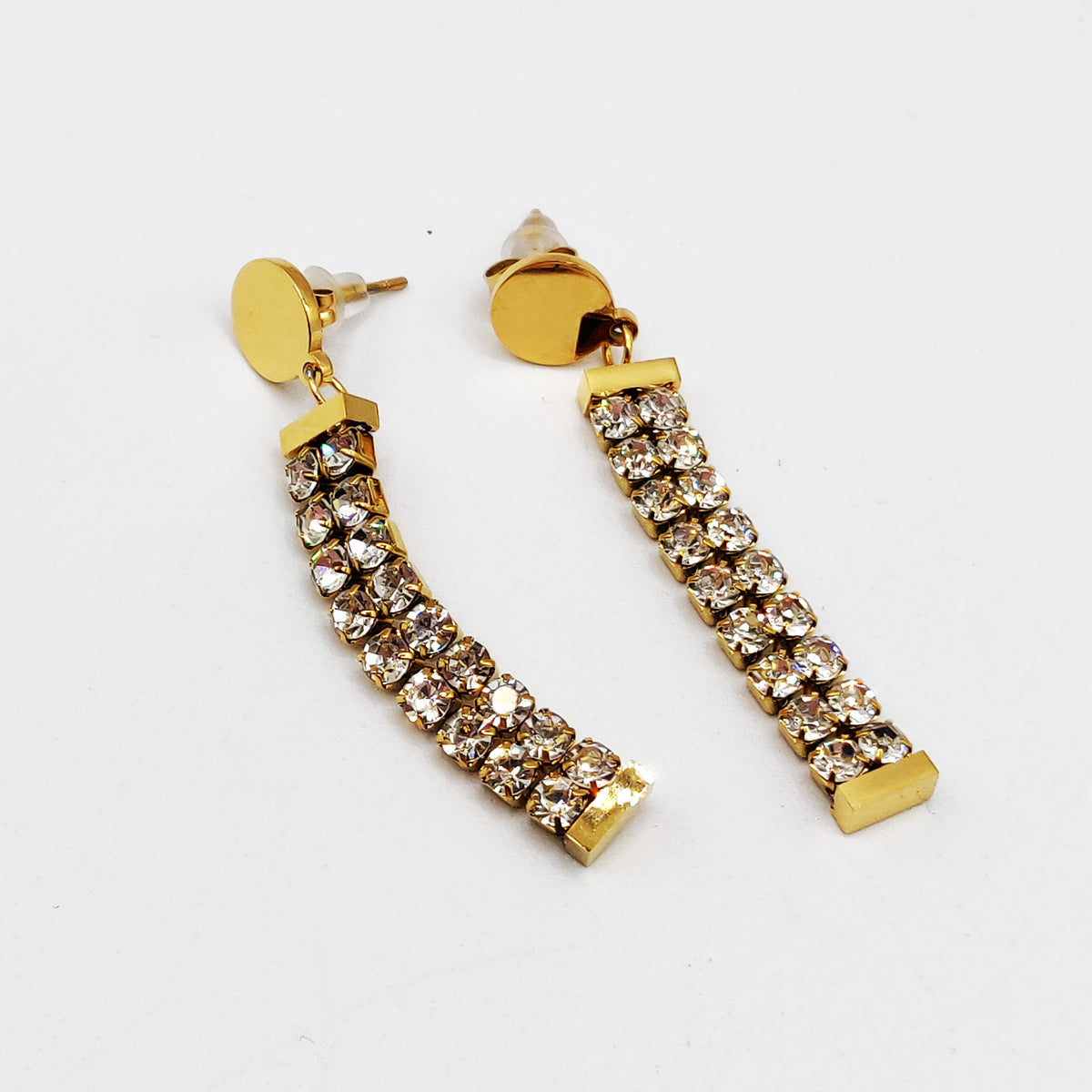 Boucles d'oreilles Maille Pendentifs Cristaux Luxe