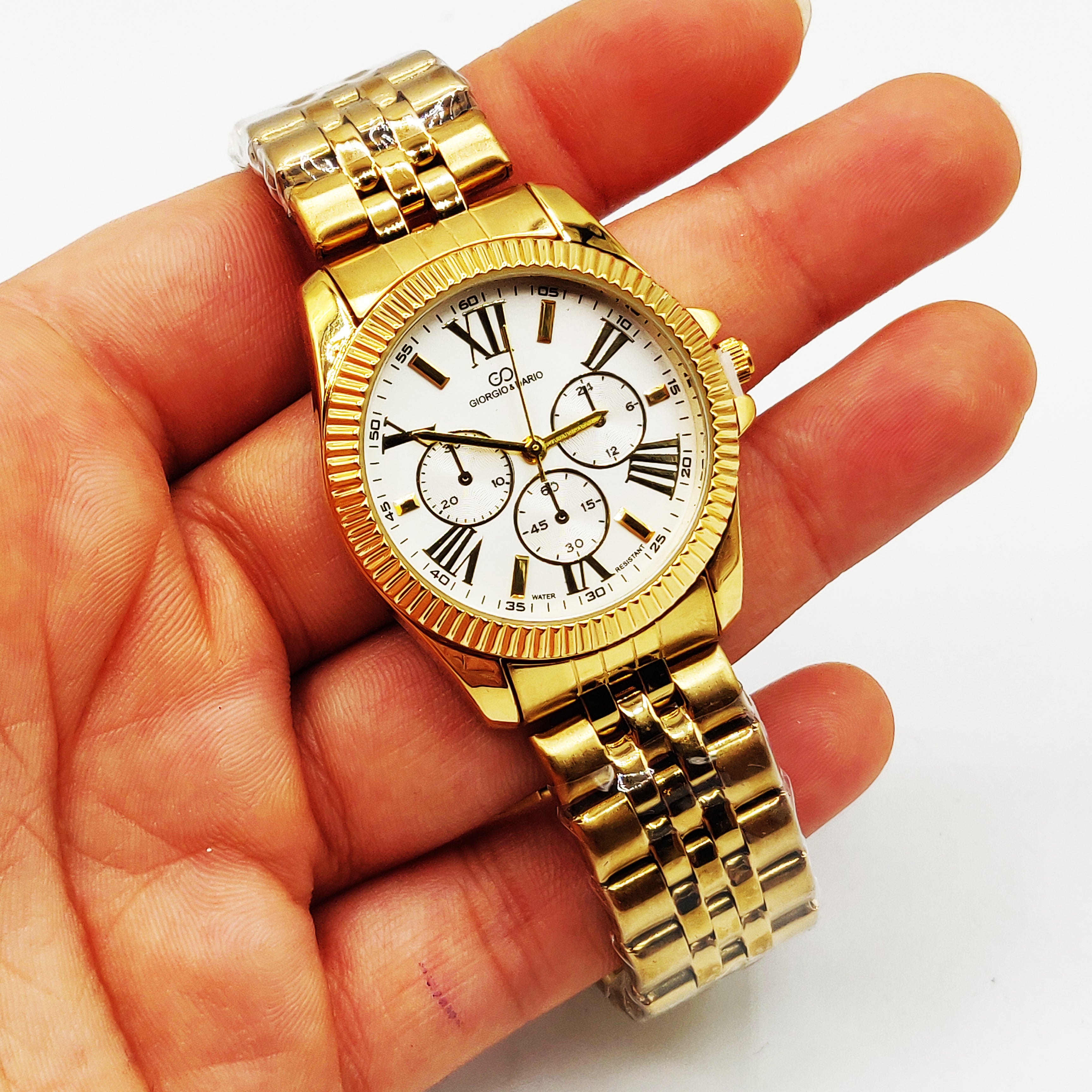 Montre HC EU6441 Fond Blanc Bracelet Doré