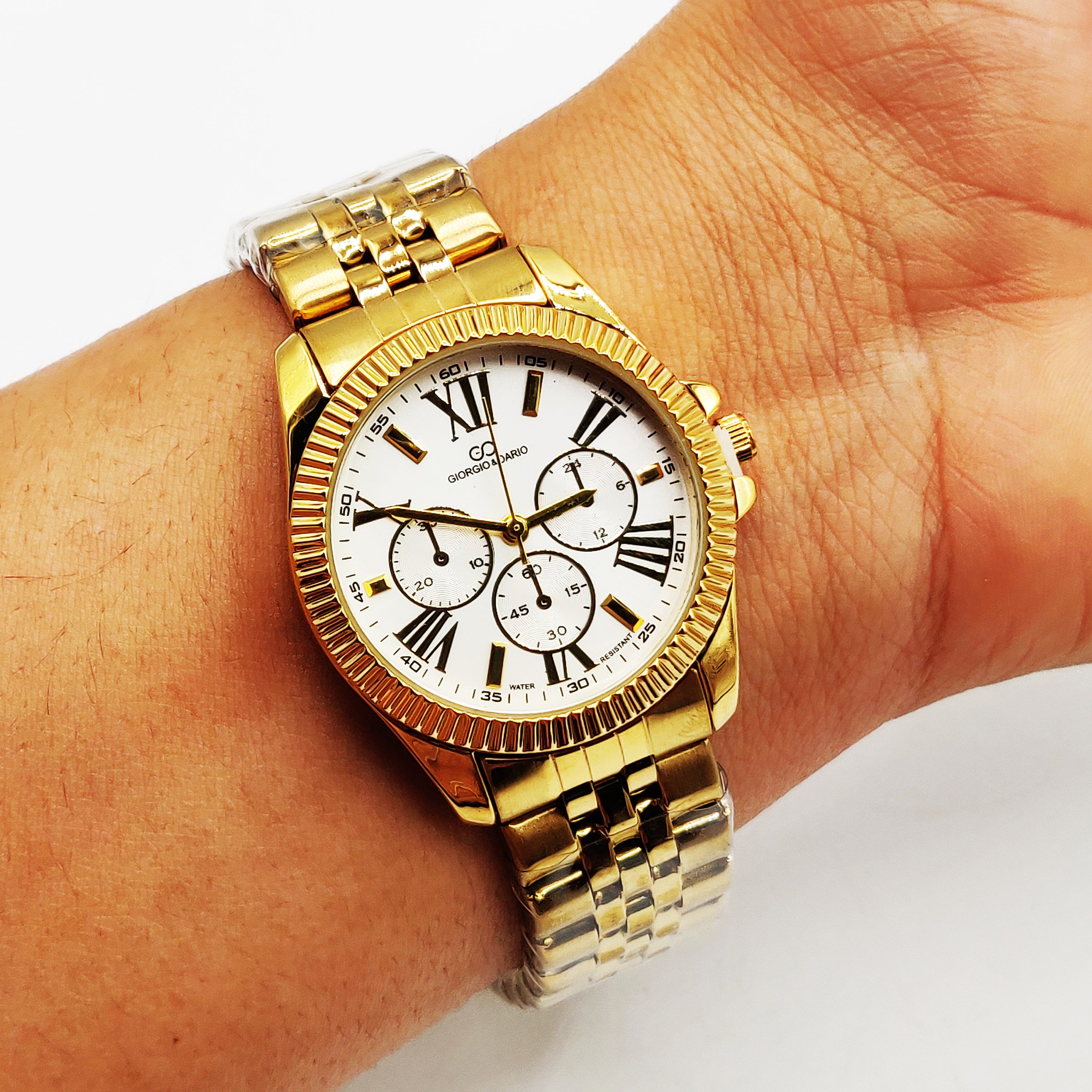 Montre HC EU6441 Fond Blanc Bracelet Doré