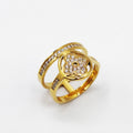 Bague Double Lignes Trèfle Cristaux Luxe