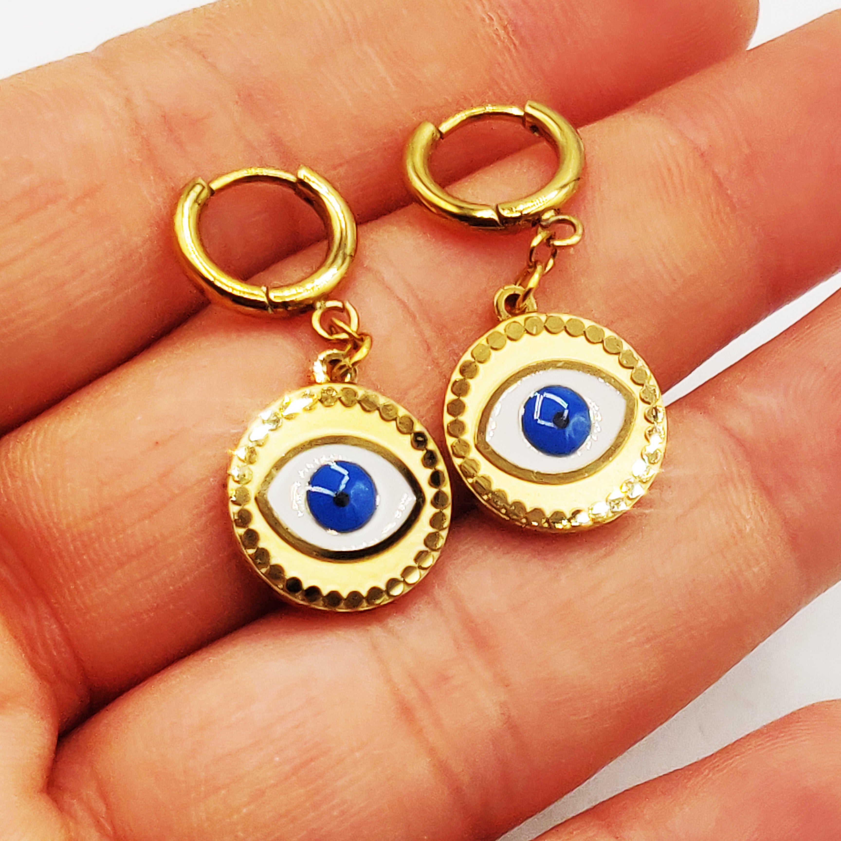 Boucles d'oreilles Pendentif Oeil Luxe