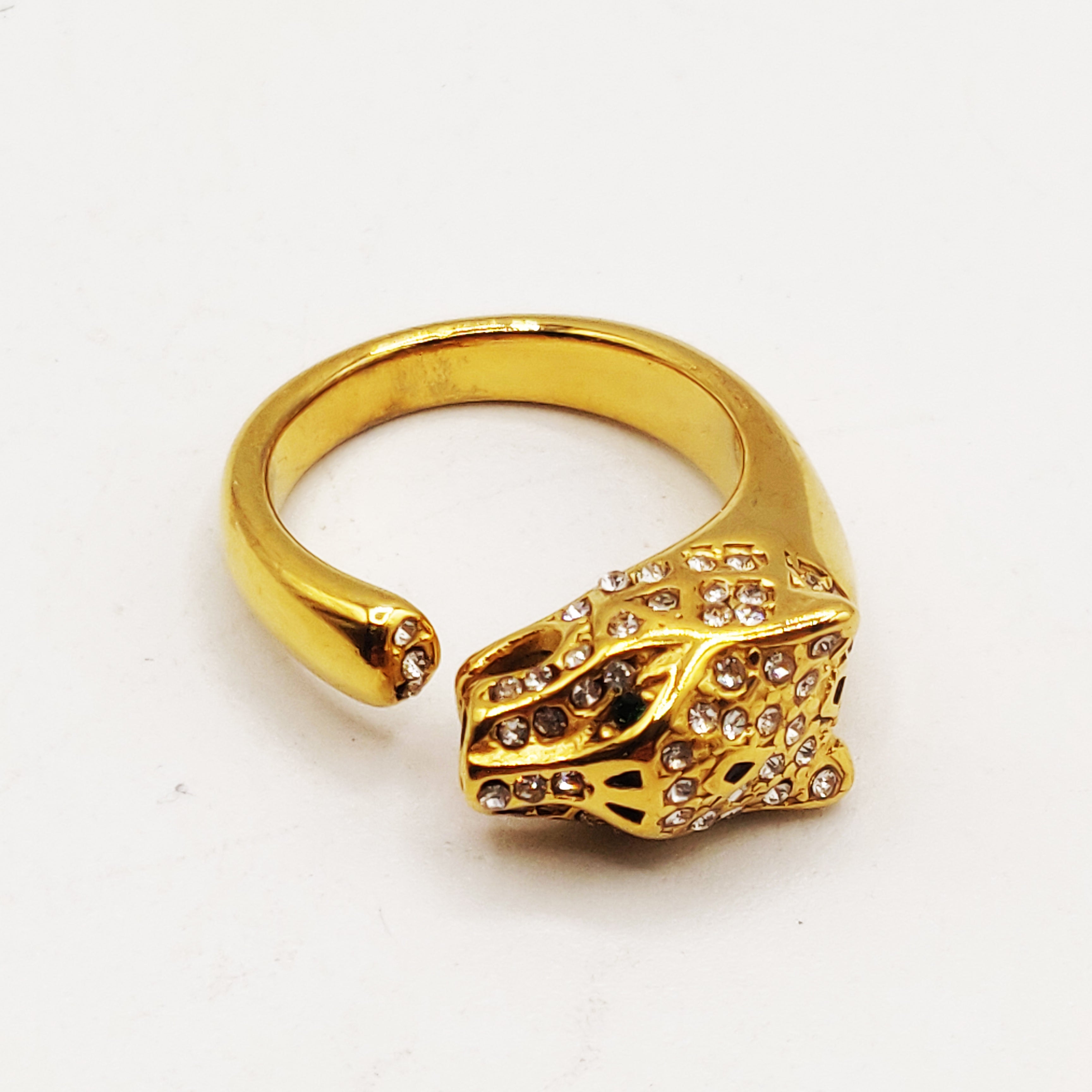 Bague Jaguar Luxe Tête Cristaux