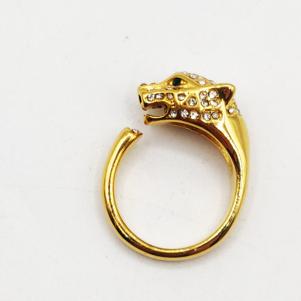 Bague Jaguar Luxe Tête Cristaux