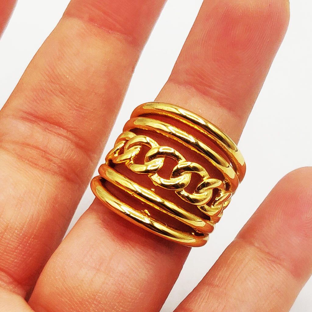Grande Bague Lignes et Tresse Luxe
