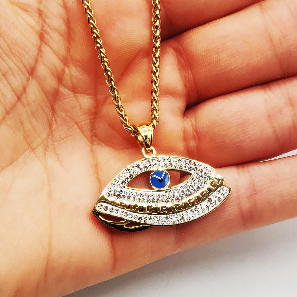 Collier Torsade Oeil Cristaux V Luxe