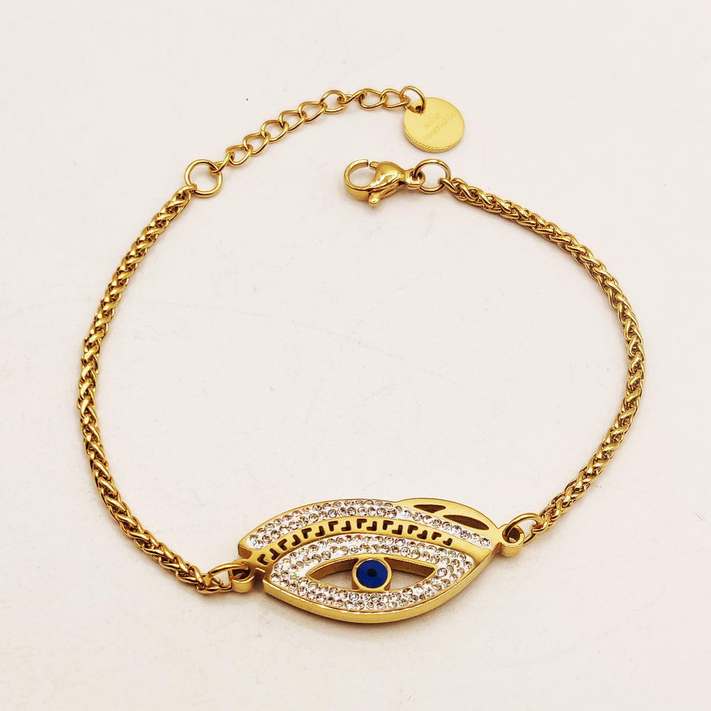 Bracelet Torsade Oeil Cristaux V Luxe