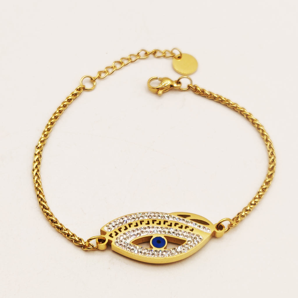 Bracelet Torsade Oeil Cristaux V Luxe