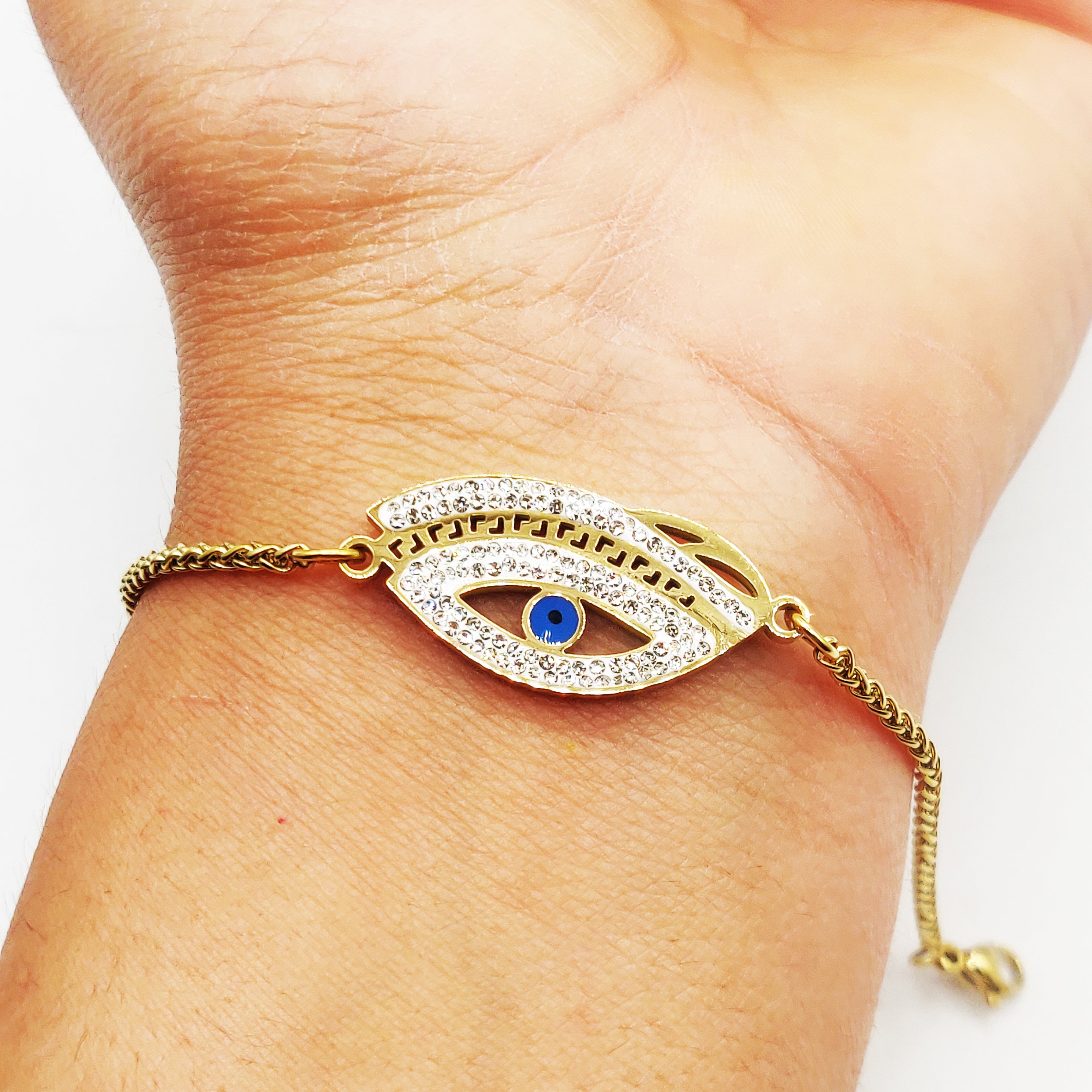 Bracelet Torsade Oeil Cristaux V Luxe