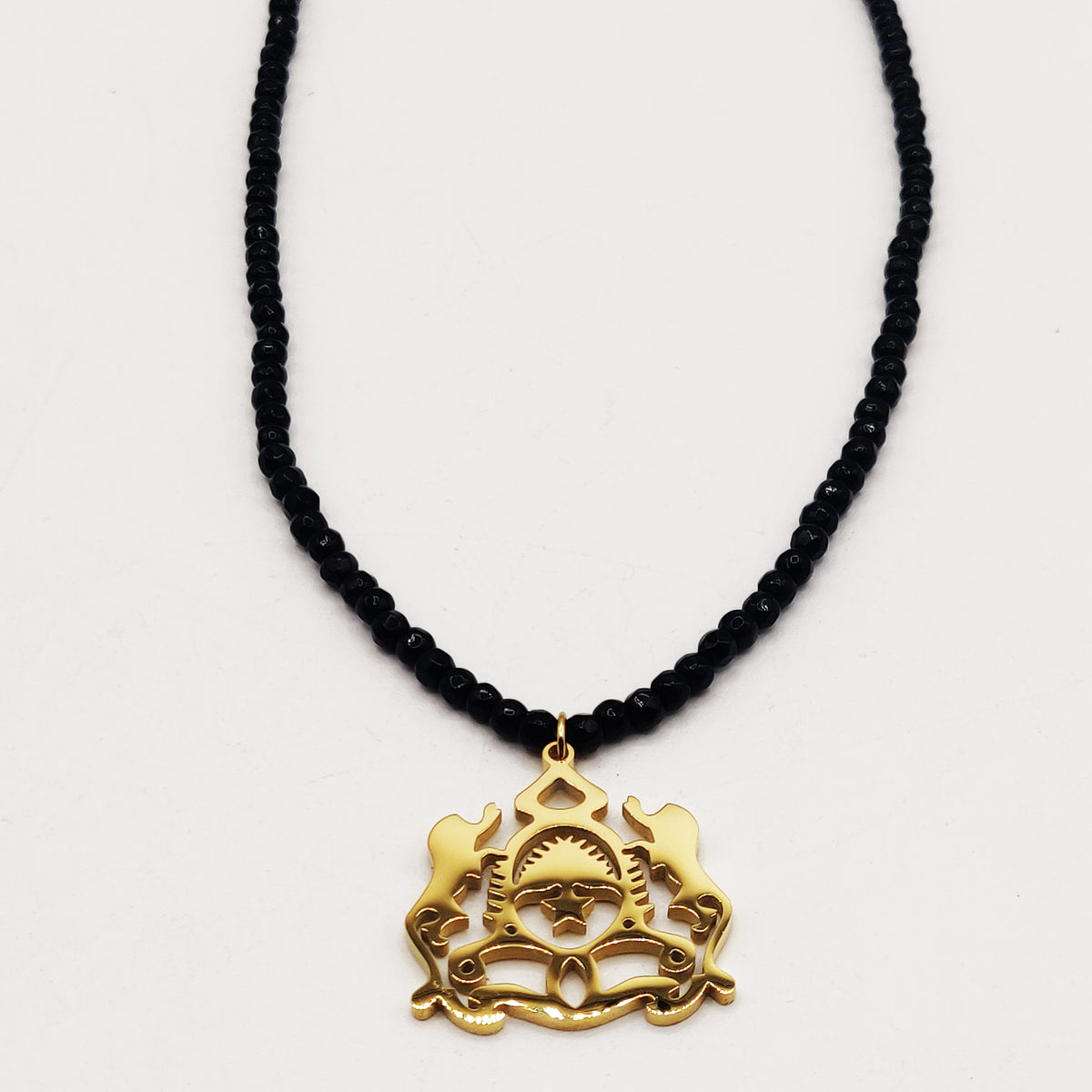 Collier Maroc Luxe Perles d'imitation Noires