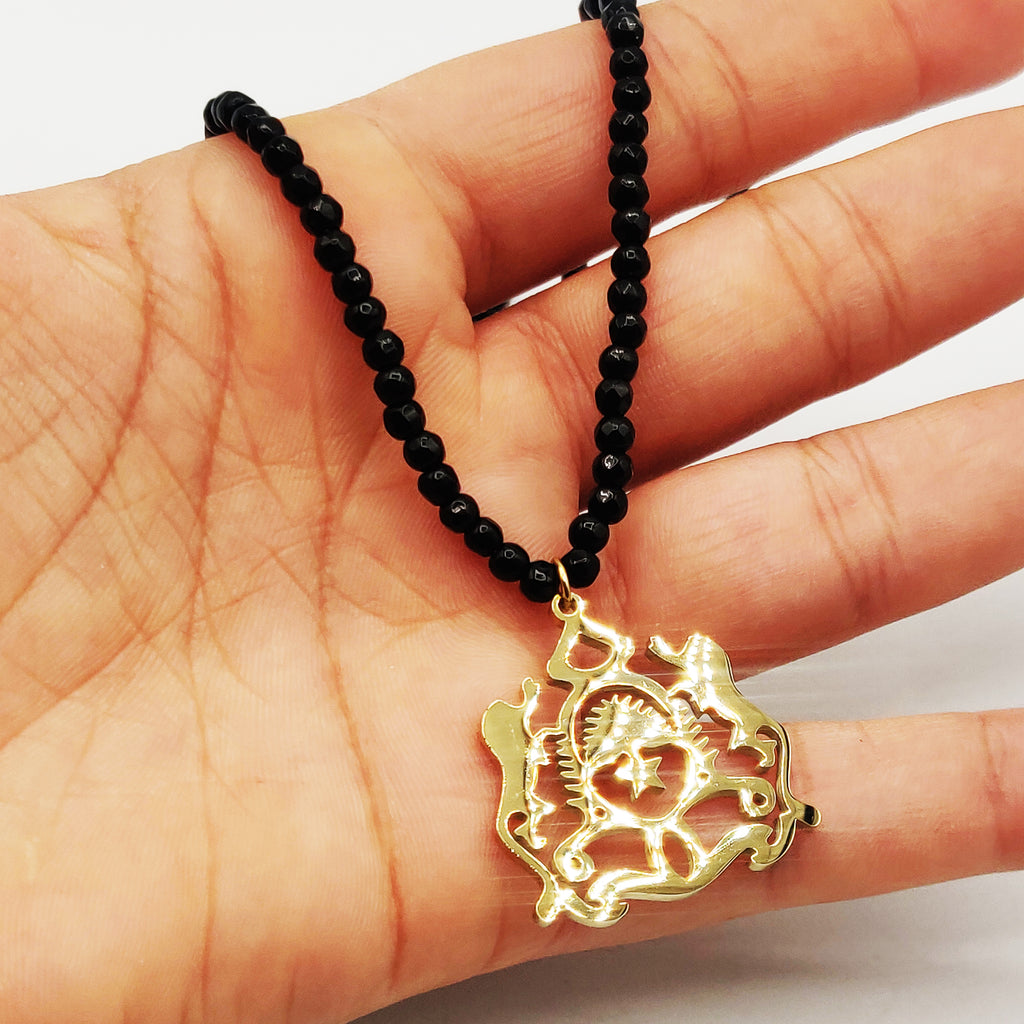 Collier Maroc Luxe Perles d'imitation Noires