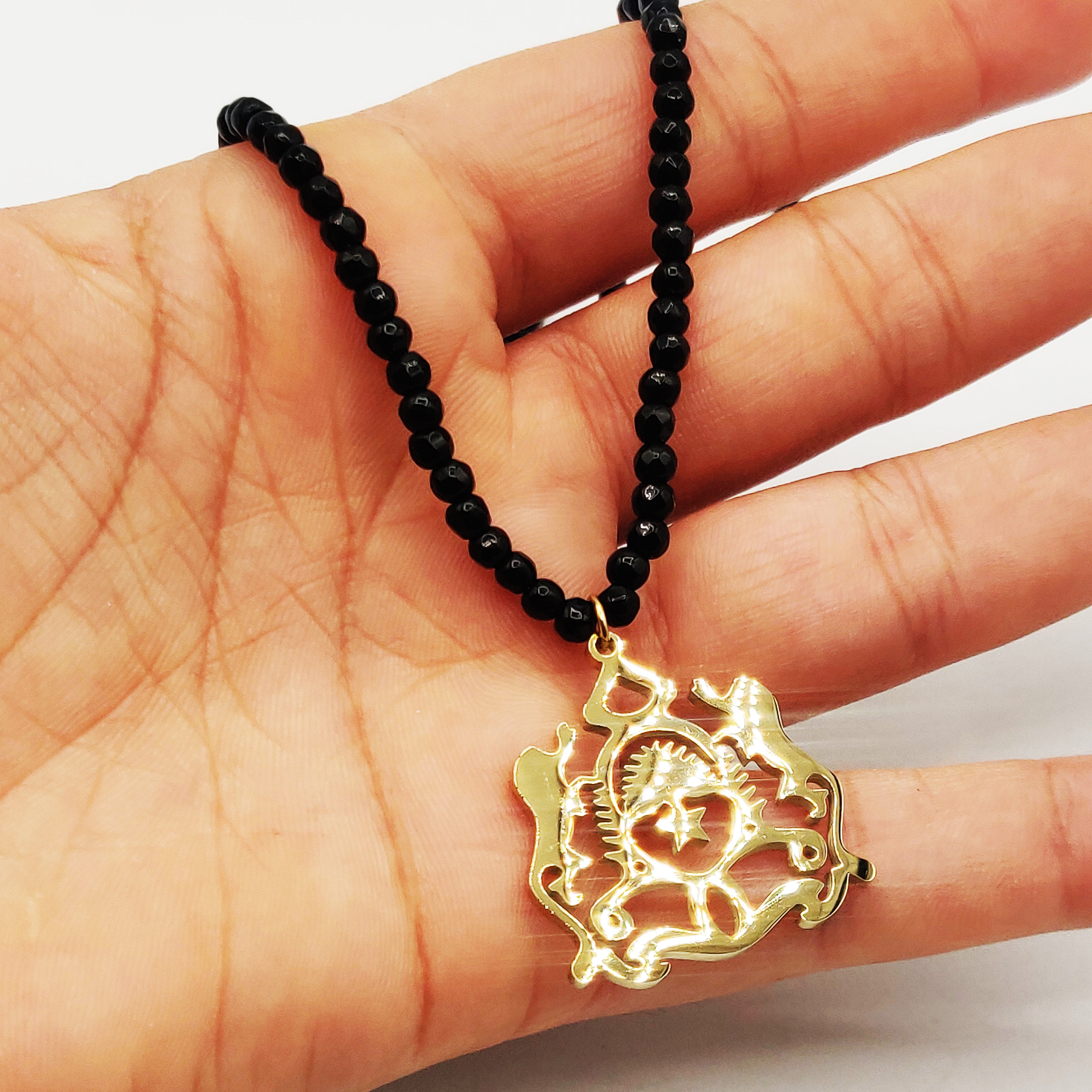 Collier Maroc Luxe Perles d'imitation Noires