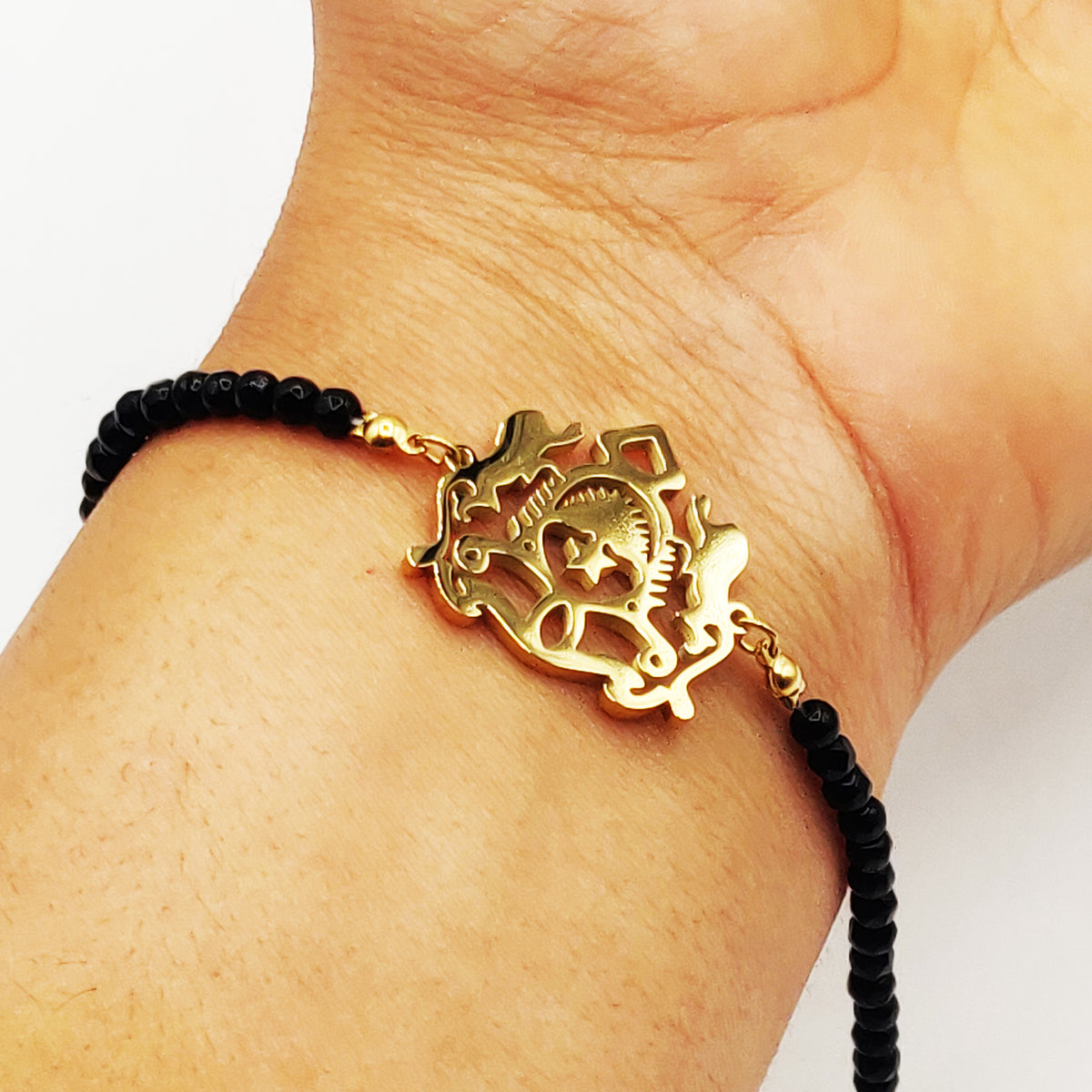 Bracelet Maroc Luxe Perles d'imitation Noires
