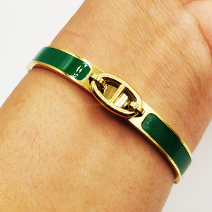 Bracelet Rigide H Luxe Vert