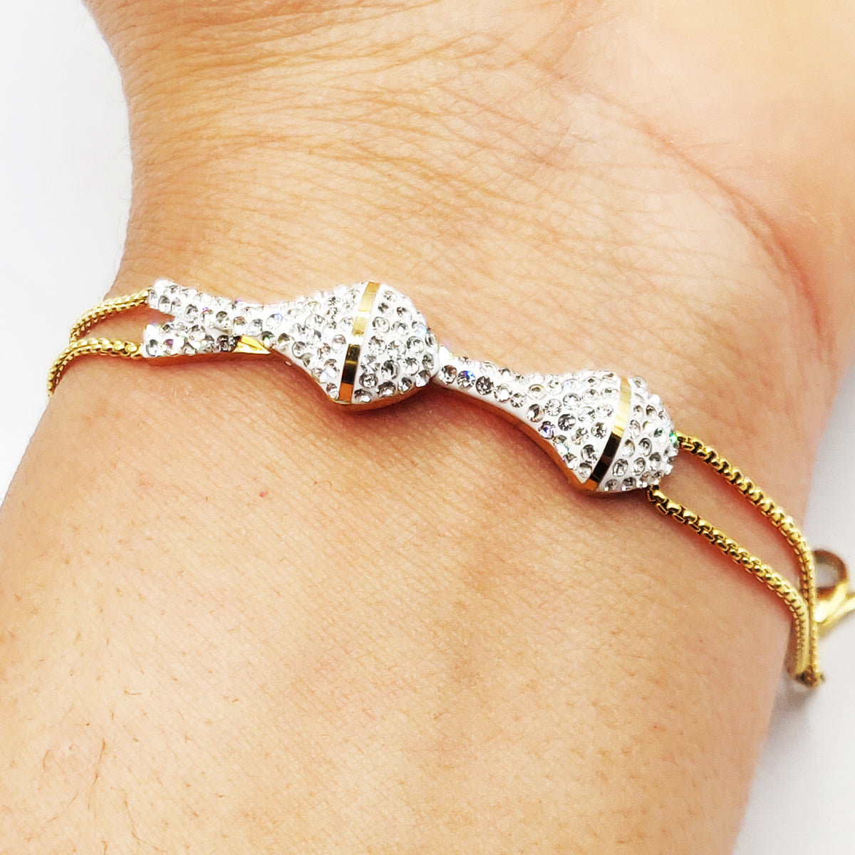 Bracelet Double Os Cristaux Luxe