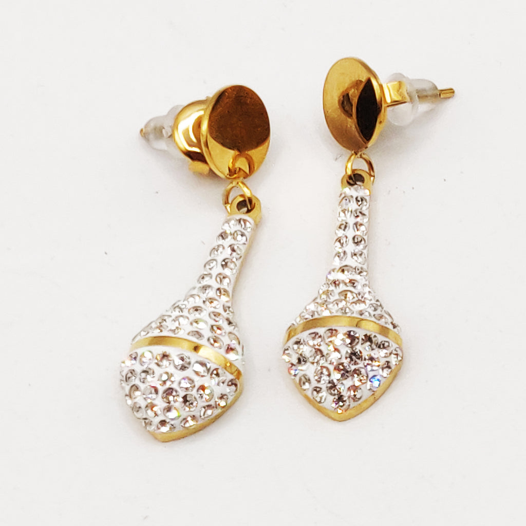 Boucles d'oreilles Double Os Cristaux Luxe