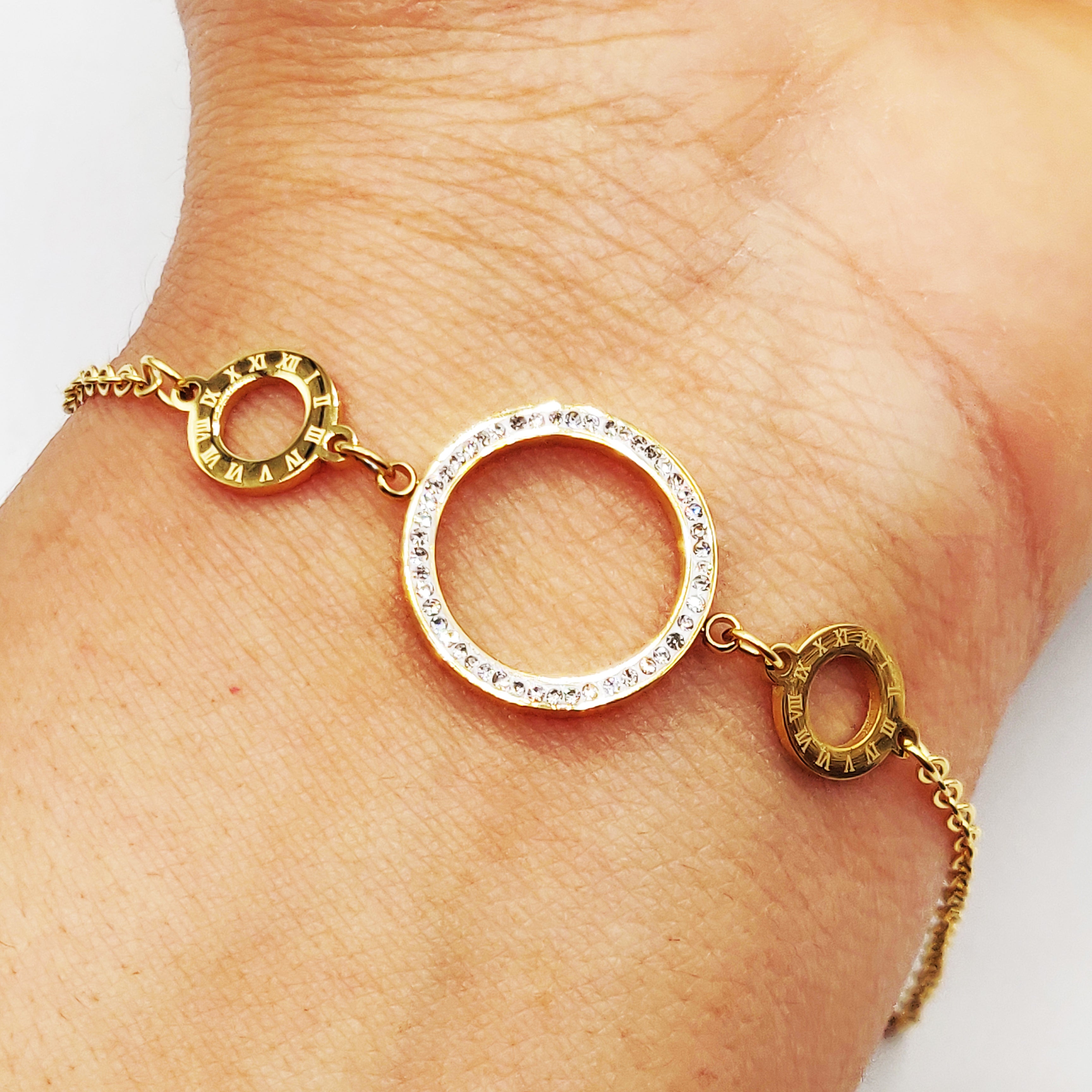 Bracelet Multi Cercles Pendentif Romain Luxe