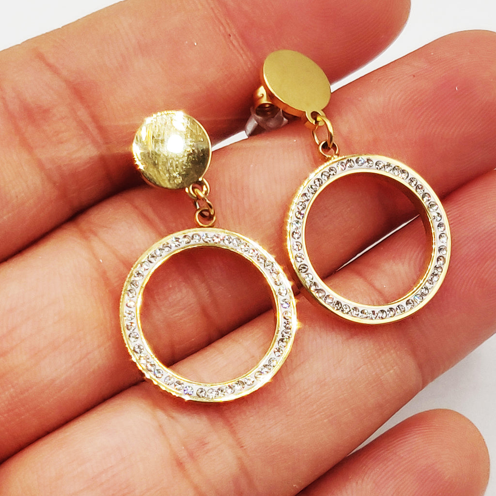 Boucles d'oreilles Multi Cercles Pendentif Romain Luxe