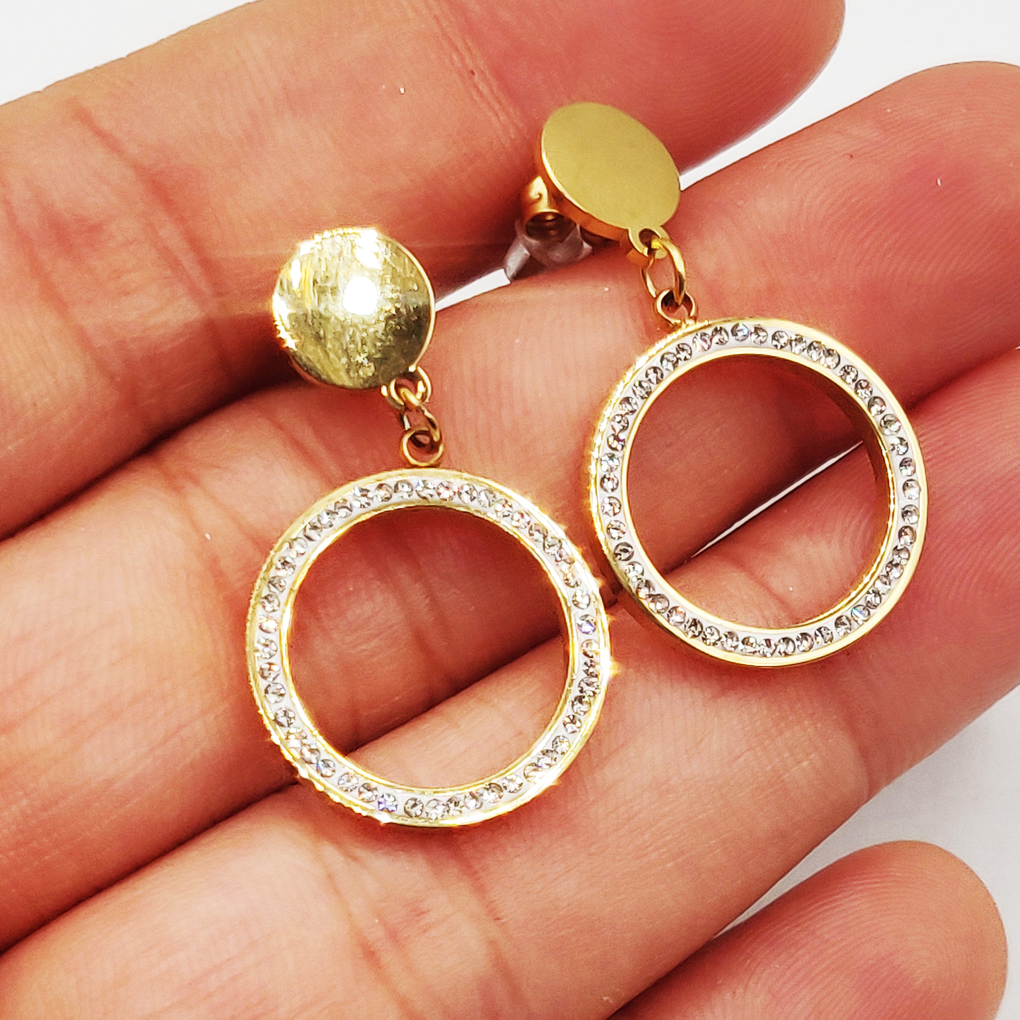 Boucles d'oreilles Multi Cercles Pendentif Romain Luxe