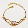 Bracelet Maillons Cristal Rectangle Tour Cristaux Luxe
