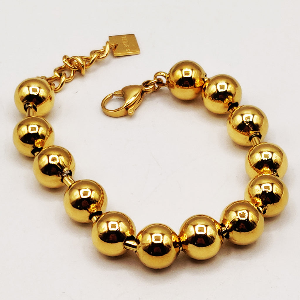 Bracelet Tour Perles d'imitation Dorées