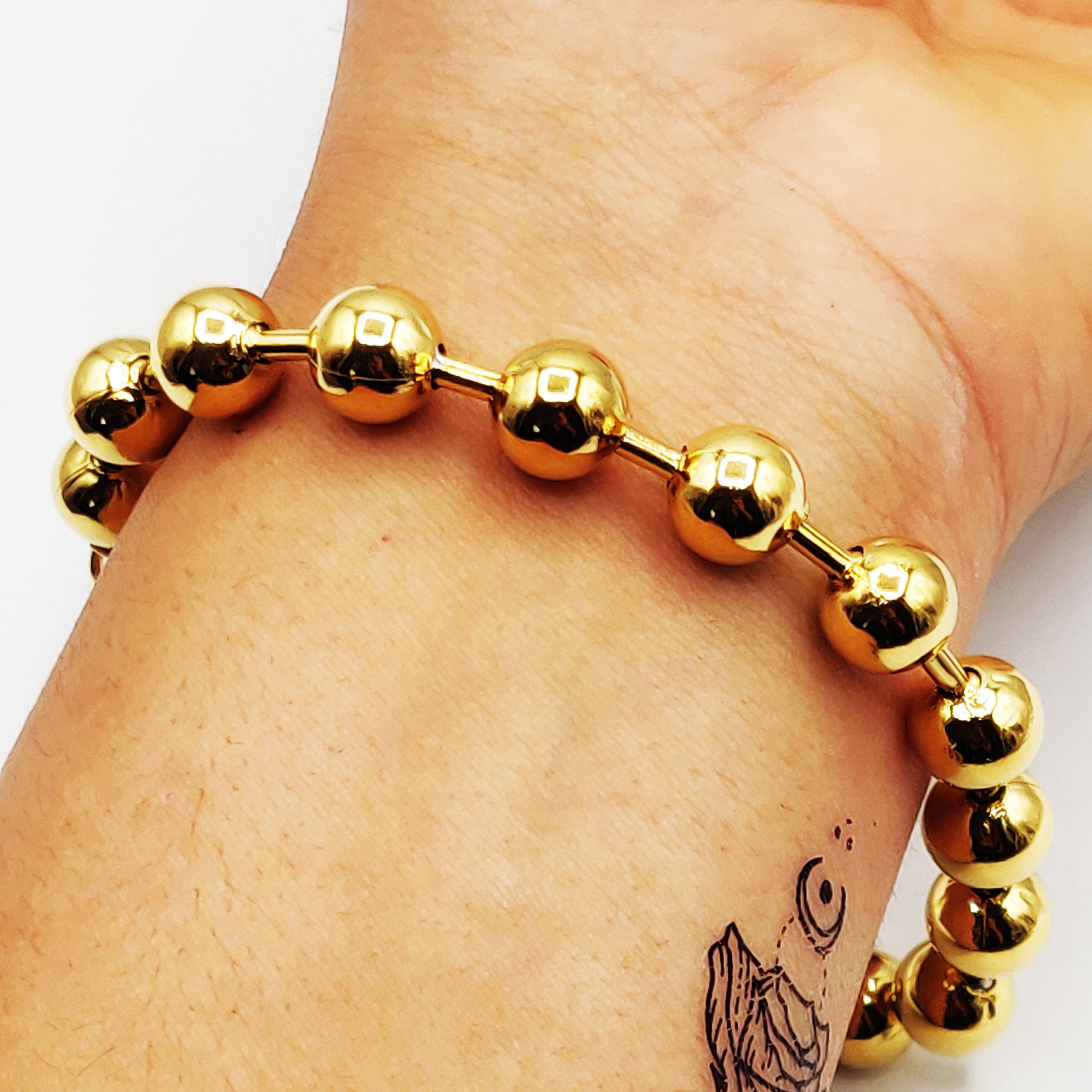 Bracelet Tour Perles d'imitation Dorées
