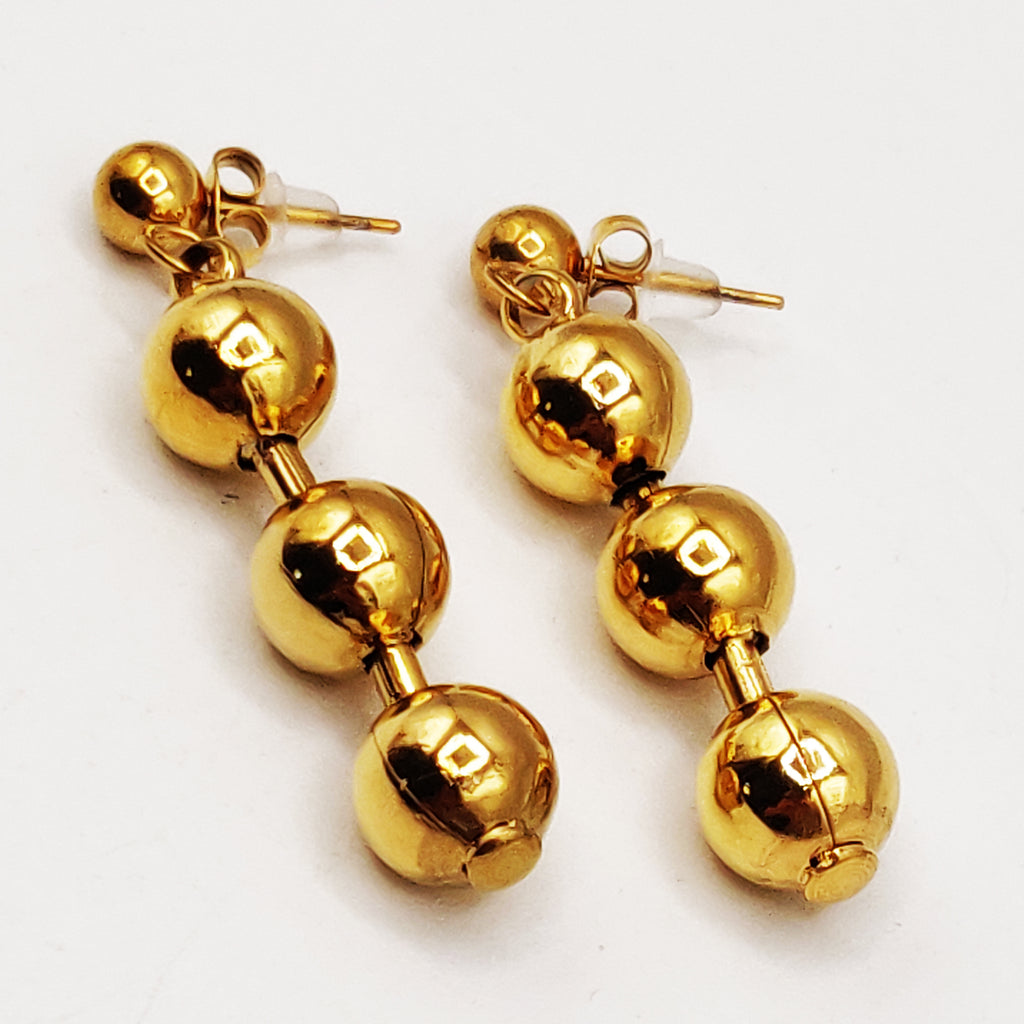 Boucles d'oreilles Tour Perles d'imitation Dorées