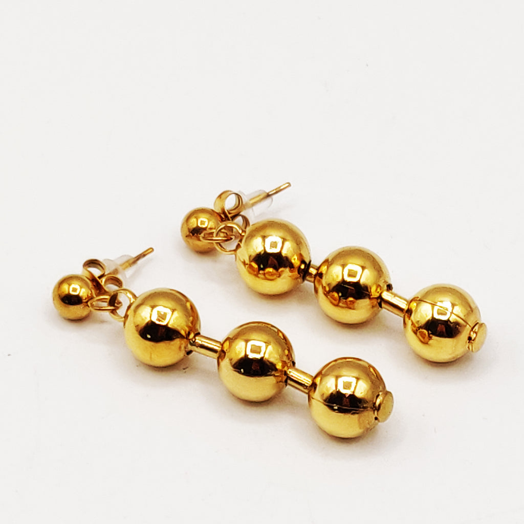 Boucles d'oreilles Tour Perles d'imitation Dorées
