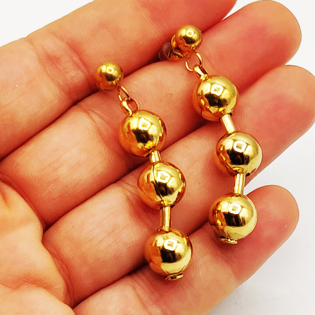 Boucles d'oreilles Tour Perles d'imitation Dorées
