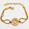 Bracelet Pendentif Cercle Tour Cristaux Contenant des Cristaux Luxe