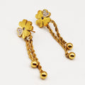 Boucles d'oreilles Torsade Trèfle à 4 Coeurs Luxe