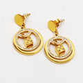 Boucles d'oreilles Cercle Dé Cubique Cristaux Luxe