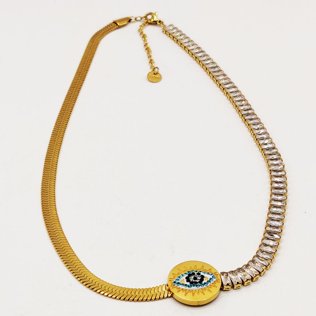Collier Mi Maille Mi Cristaux Oeil Luxe