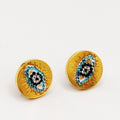 Boucles d'oreilles Mi Maille Mi Cristaux Oeil Luxe