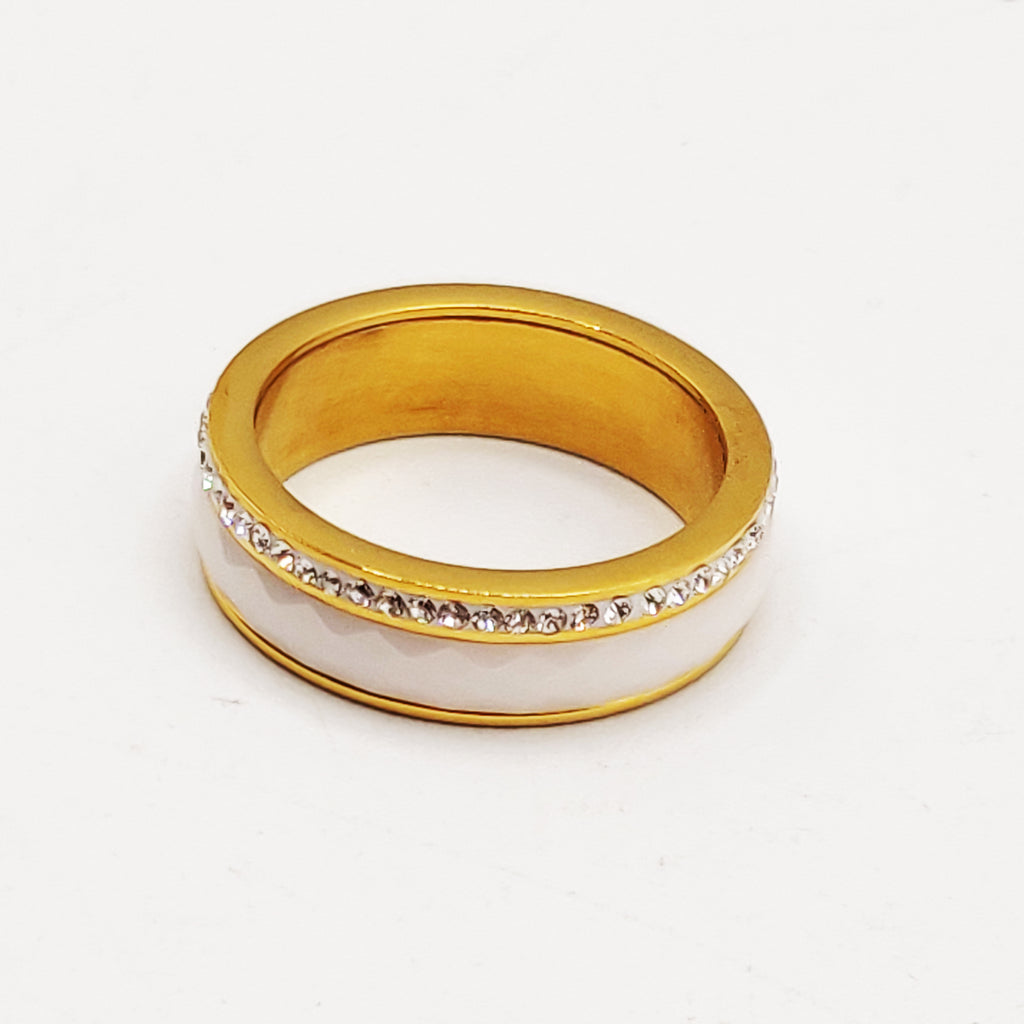 Bague Blanche et Tour Cristaux