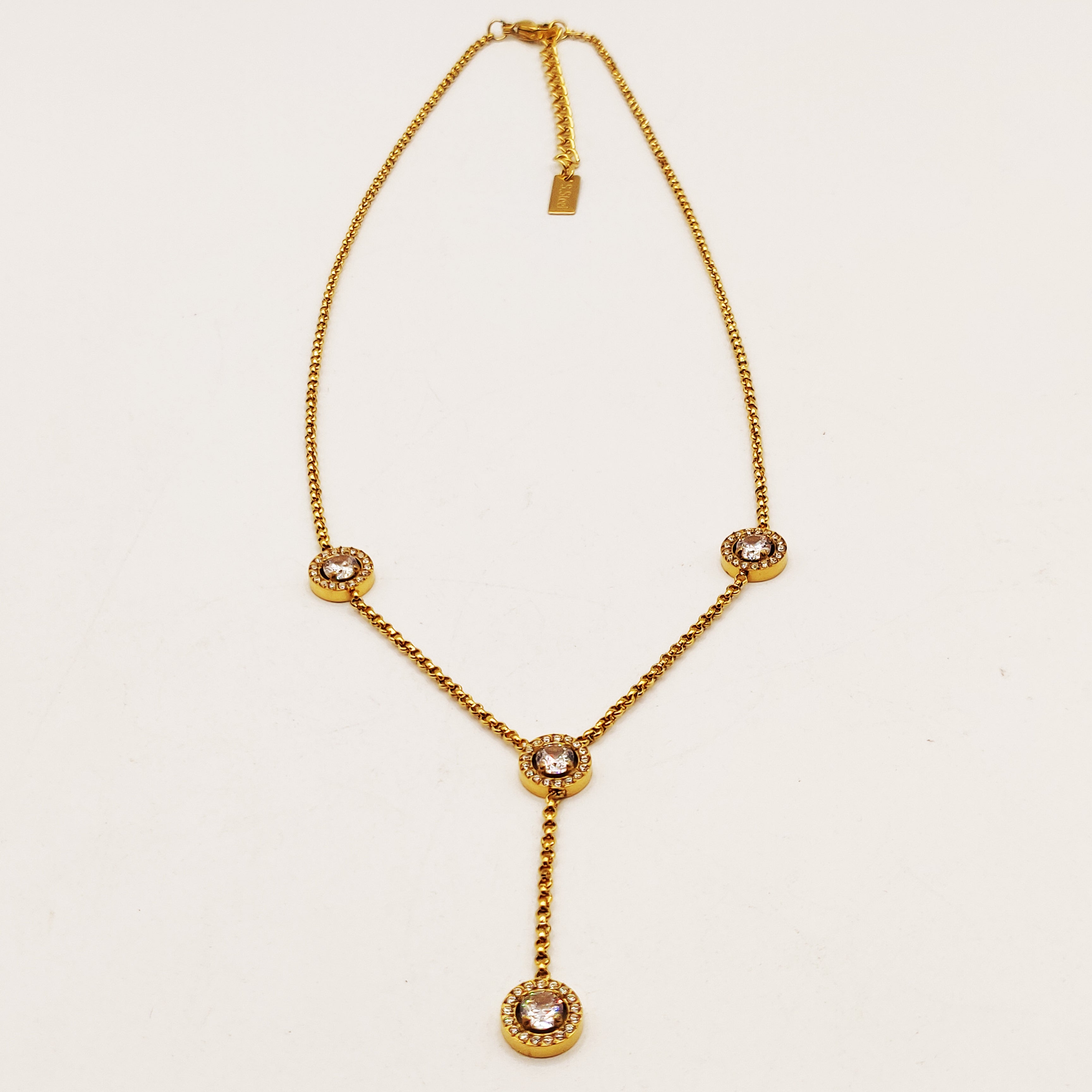 Collier Maillons Multi Cercles Cristaux