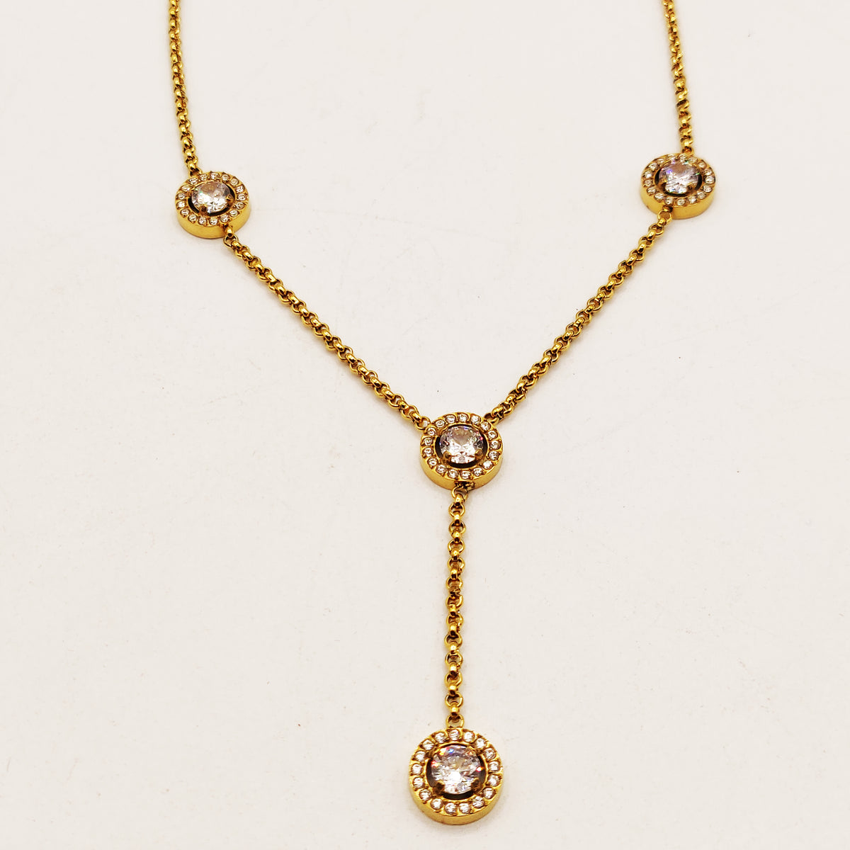 Collier Maillons Multi Cercles Cristaux