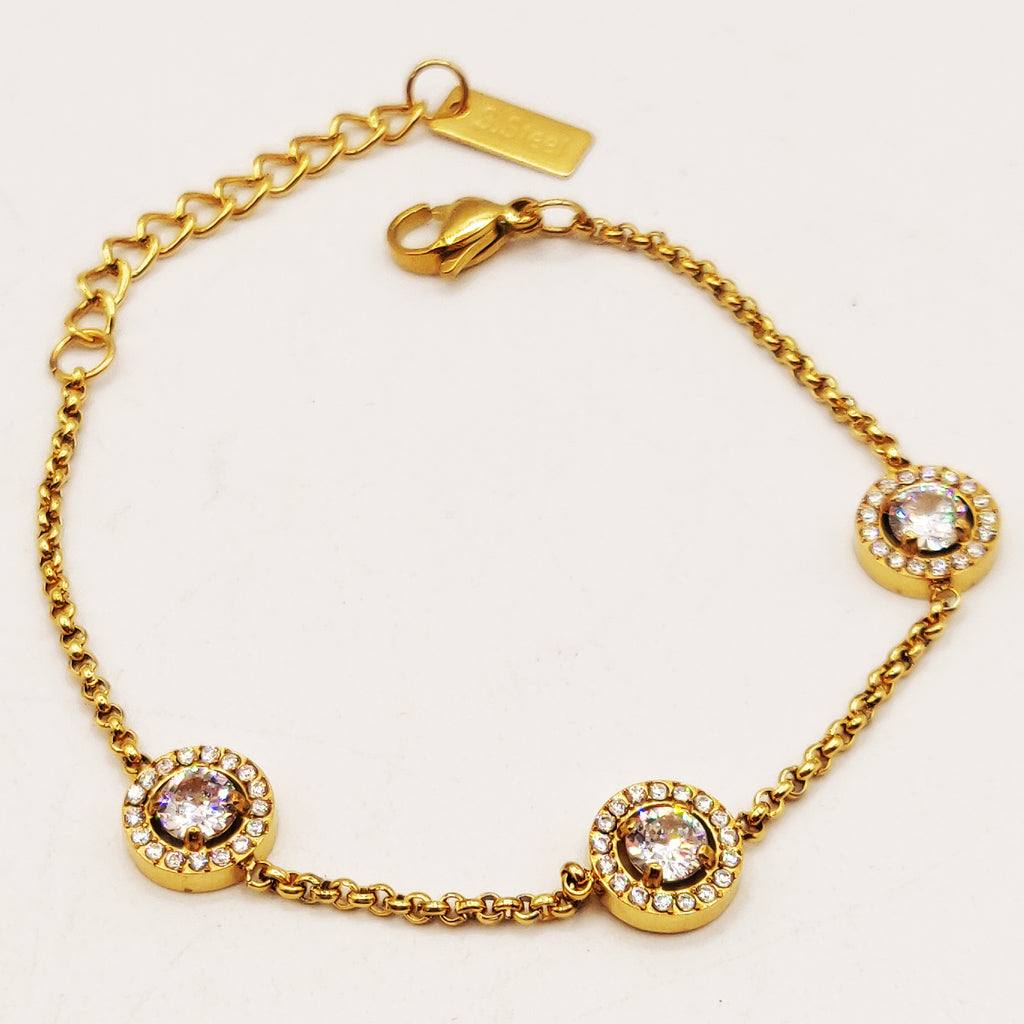 Bracelet Maillons Multi Cercles Cristaux