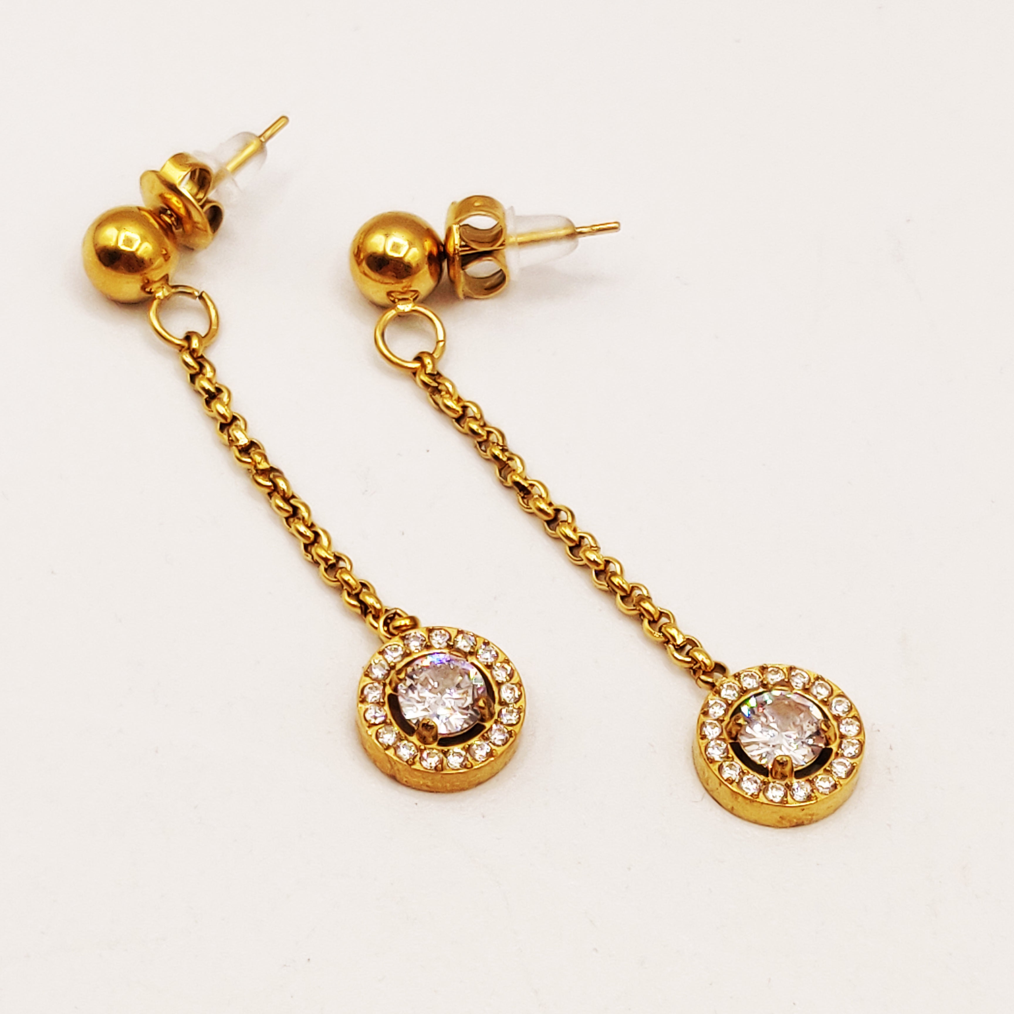Boucles d'oreilles Maillons Multi Cercles Cristaux
