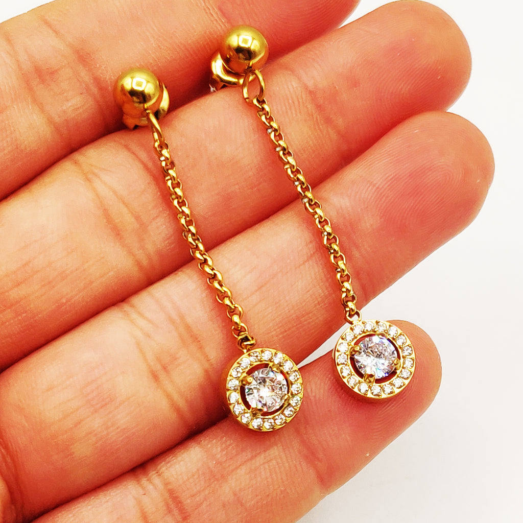 Boucles d'oreilles Maillons Multi Cercles Cristaux