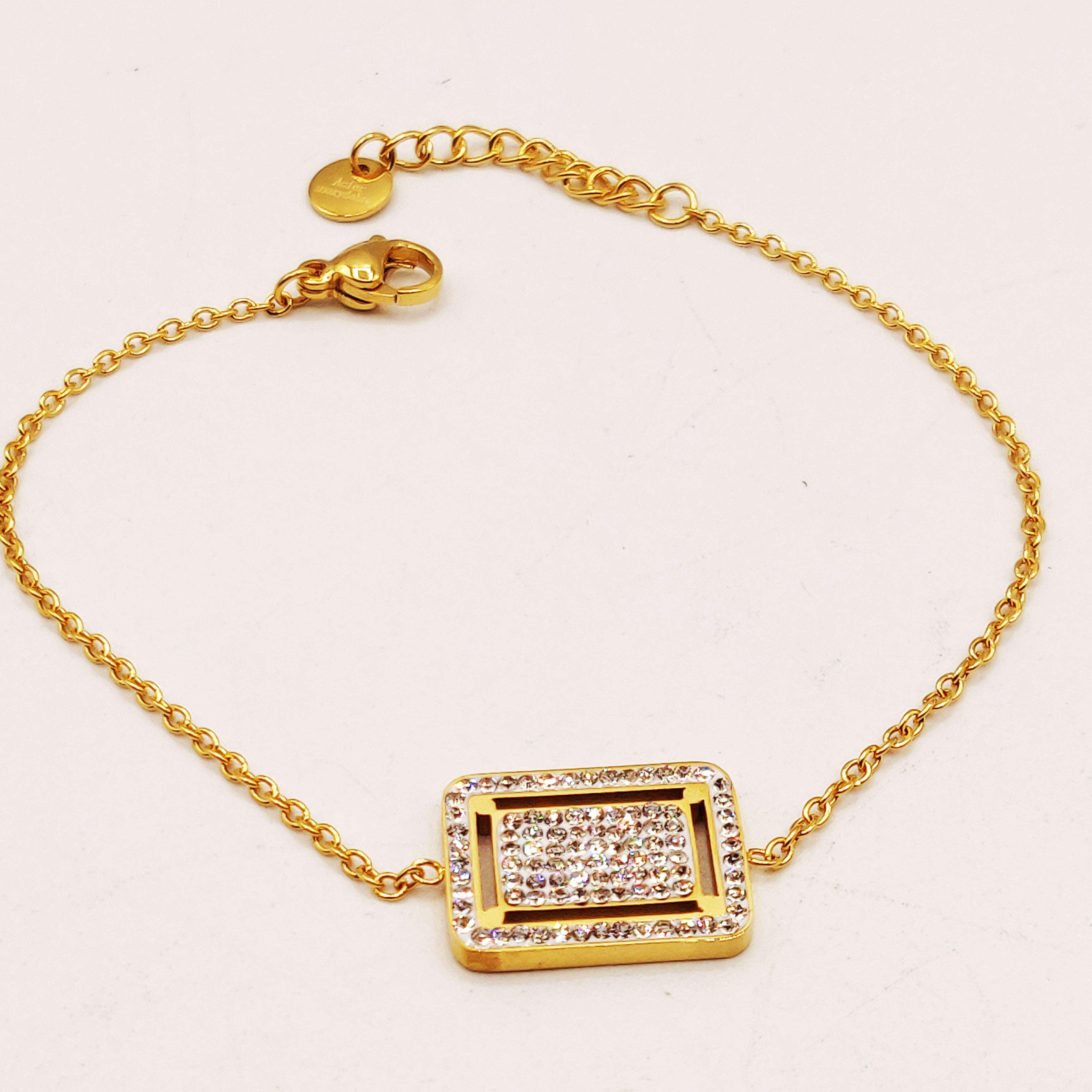 Bracelet Double Restangle Cristaux