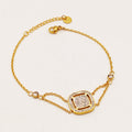 Bracelet Double Carré Cristaux
