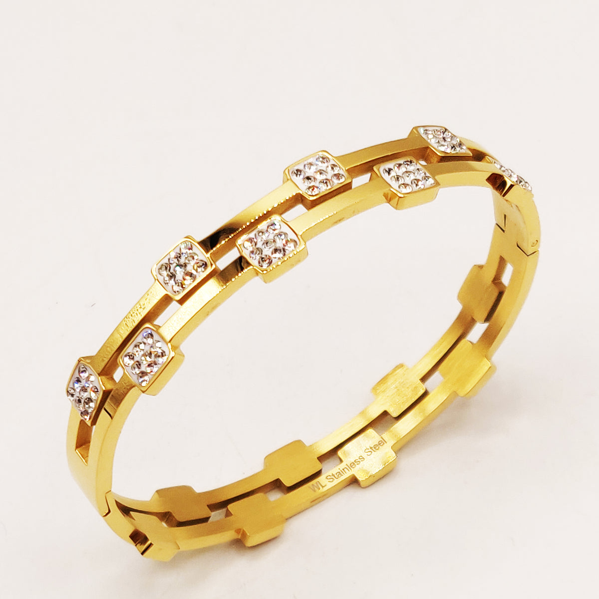 Bracelet Rigide Multi Carrés Cristaux