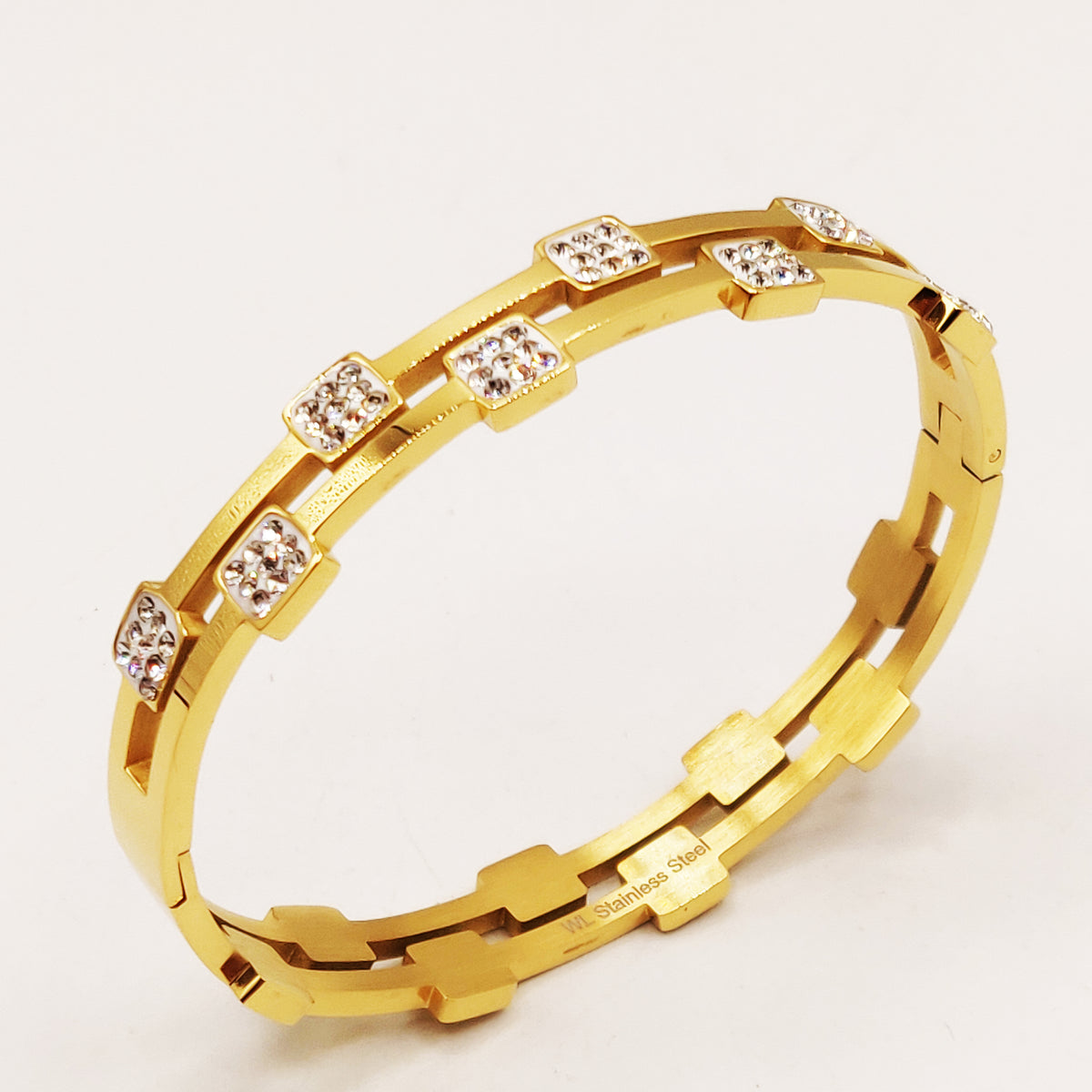 Bracelet Rigide Multi Carrés Cristaux