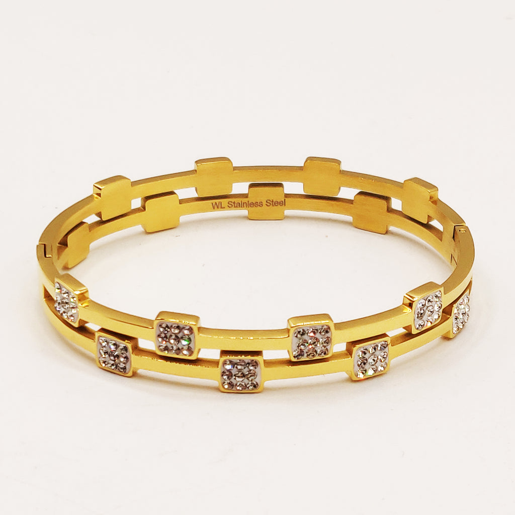Bracelet Rigide Multi Carrés Cristaux