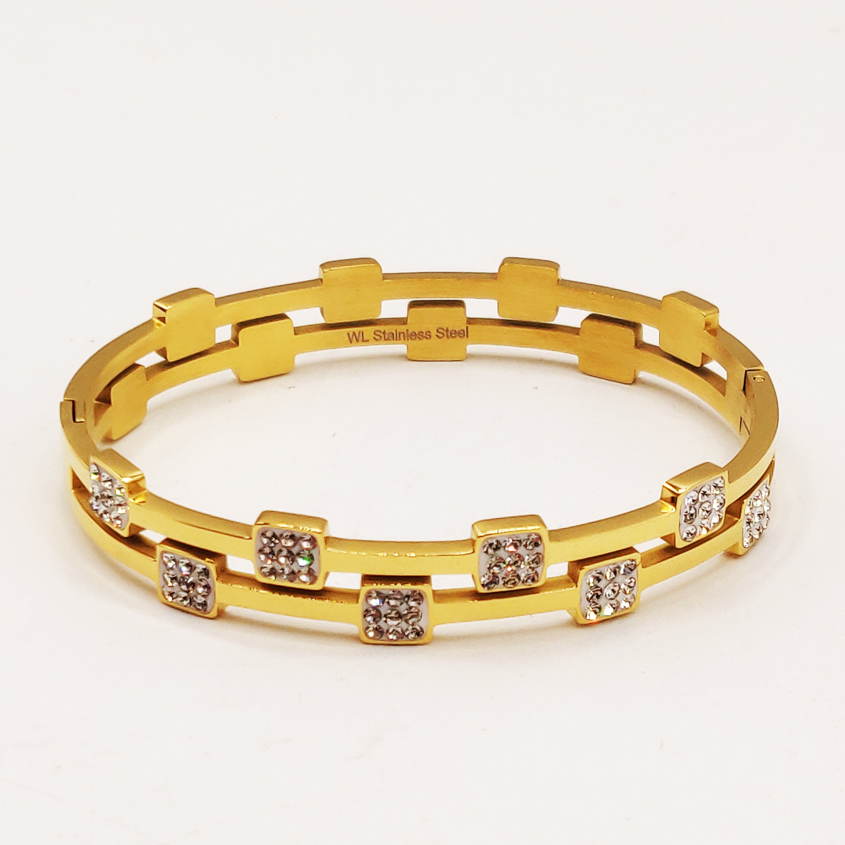 Bracelet Rigide Multi Carrés Cristaux