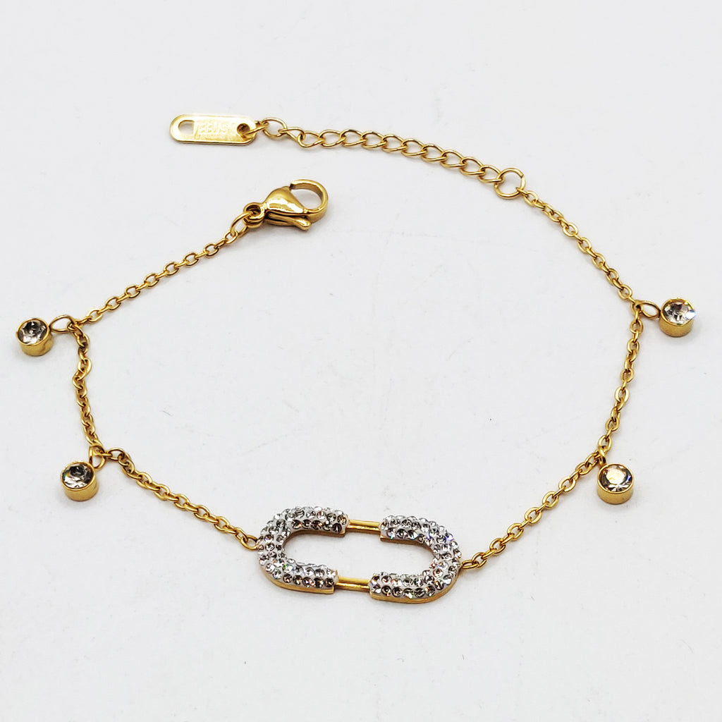 Bracelet Cristaux et Double U Luxe