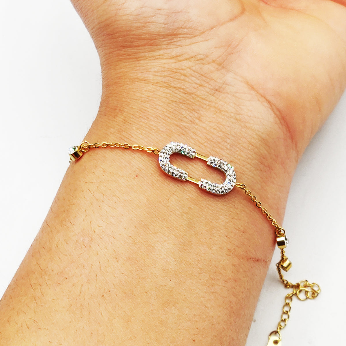 Bracelet Cristaux et Double U Luxe