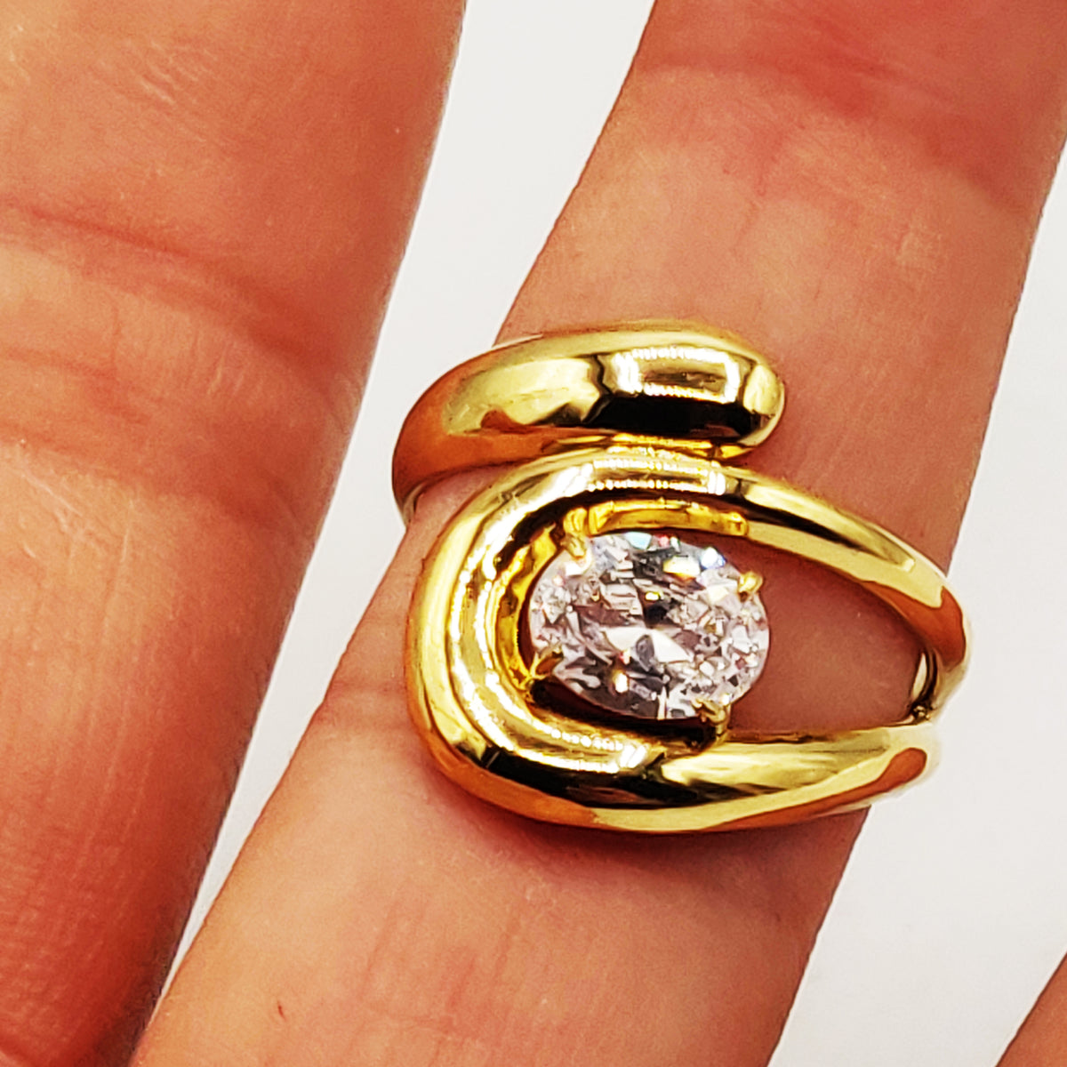 Bague Boucle Gros Cristal Luxe