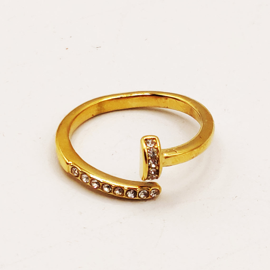 Bague Clou Luxe (Cristaux tête et bout)